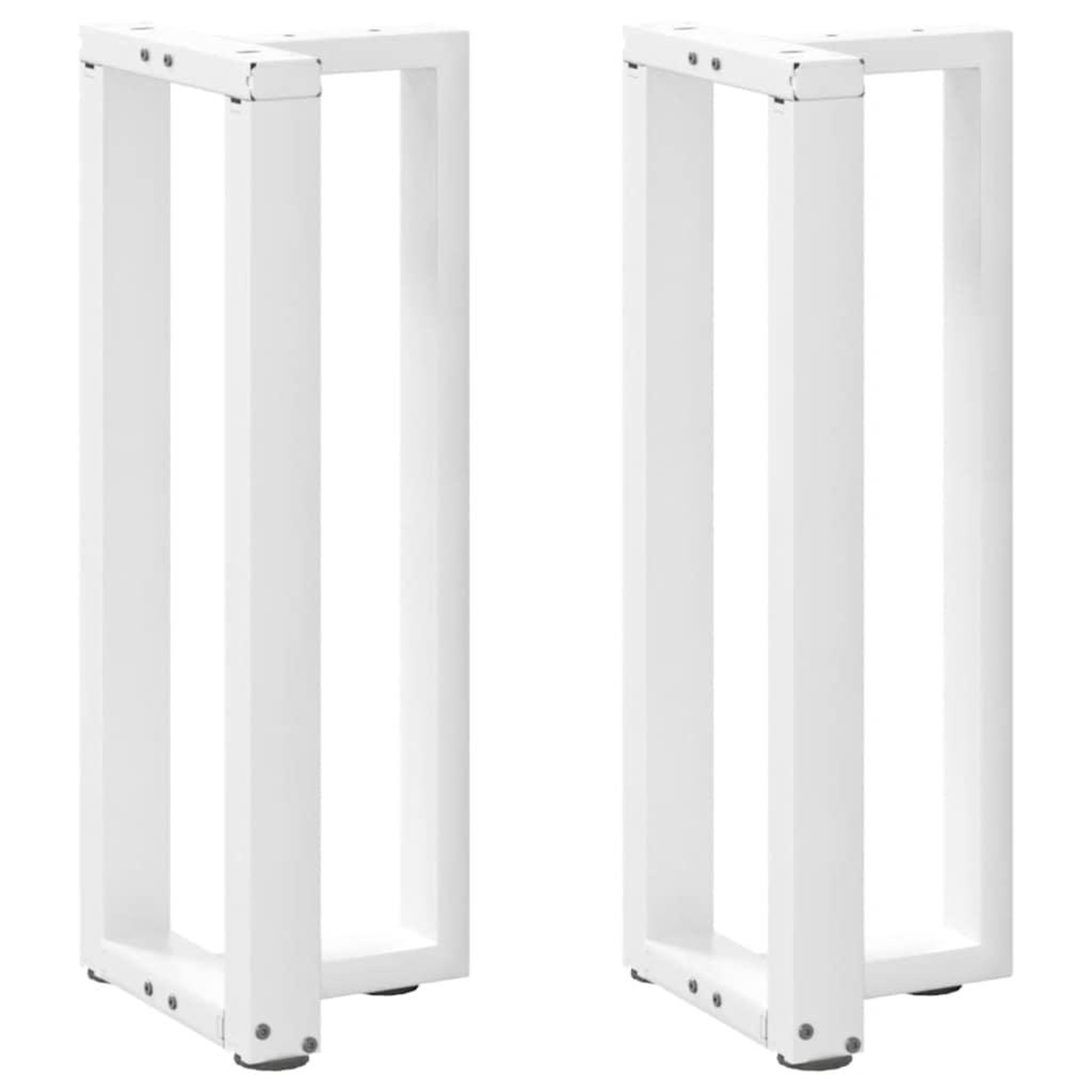 VIDAXL Pieds de table console forme de T 2 pcs blanc 25x28x(72-73) cm