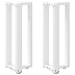 VIDAXL Pieds de table console forme de T 2 pcs blanc 25x28x(72-73) cm