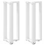 Voir la diapositive 1 : VIDAXL Pieds de table console forme de T 2 pcs blanc 25x28x(72-73) cm