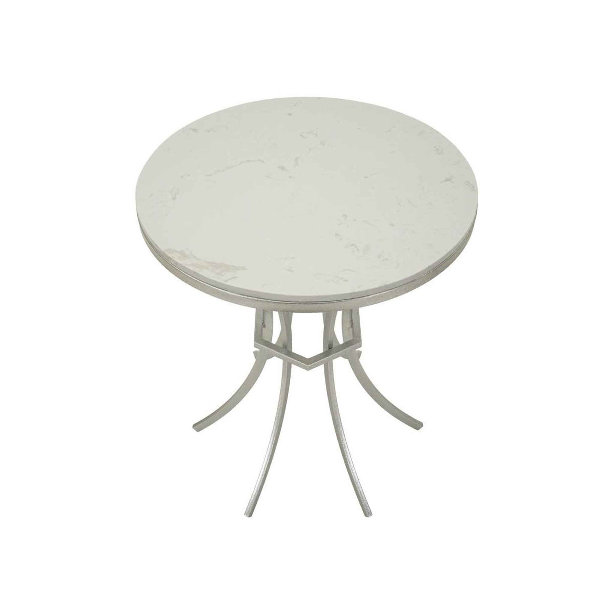 Voir la diapositive 2 : Paris Prix Table d'appoint ronde  istanbul  68cm blanc & argent