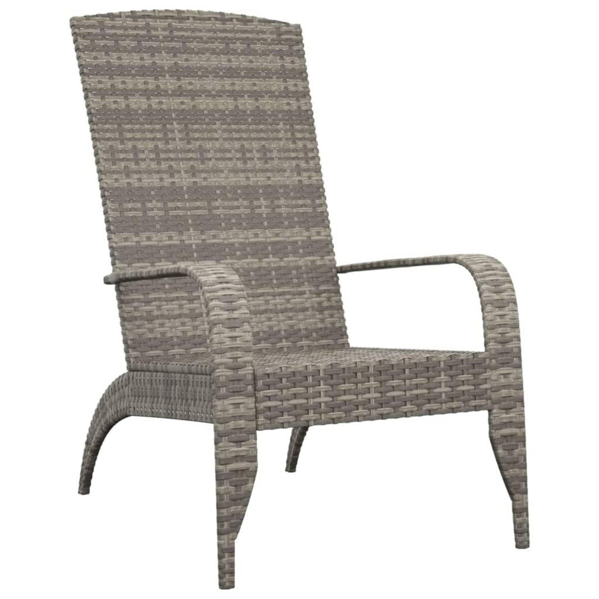 VIDAXL Chaise de jardin Adirondack Gris Resine tressee