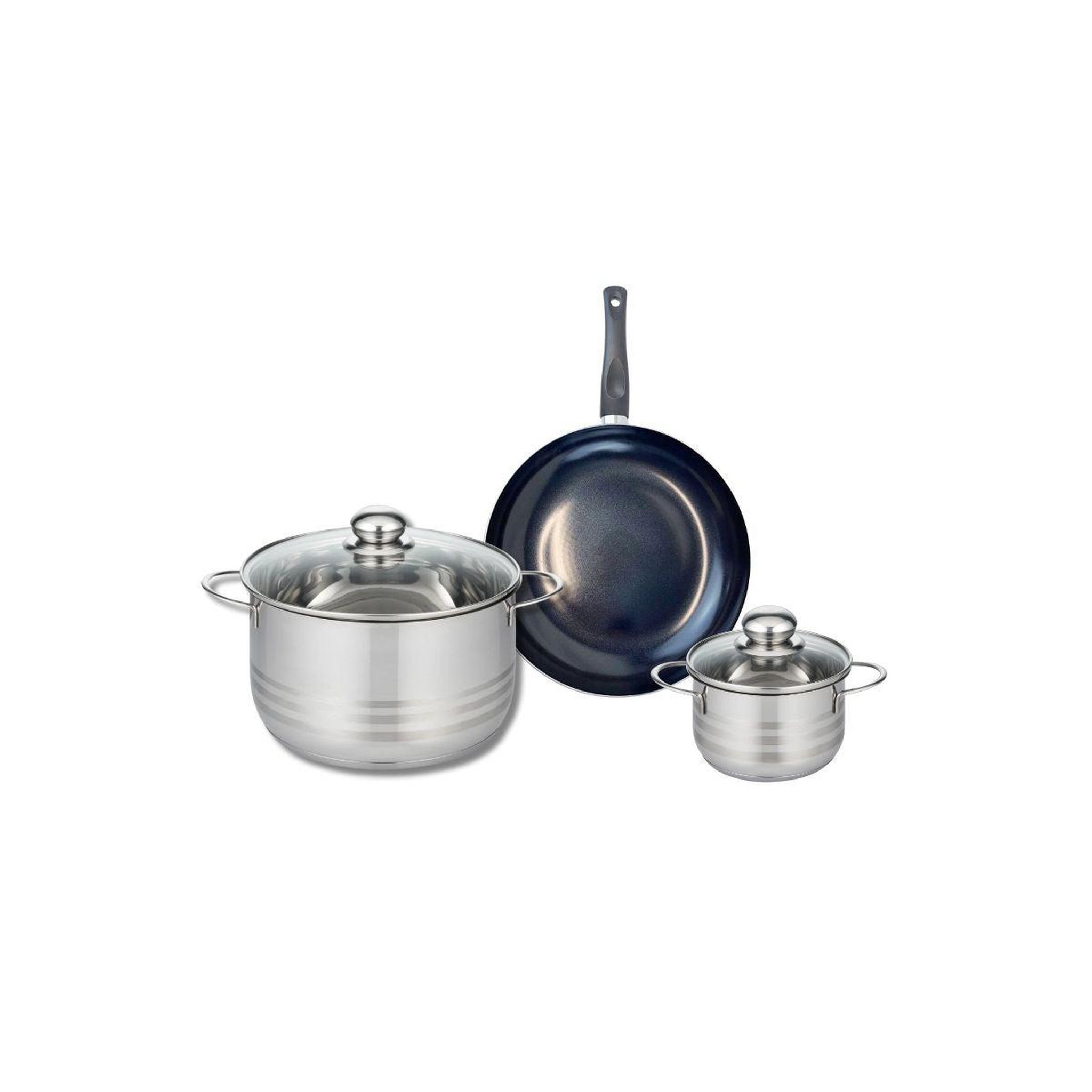 ELO Ensemble de 1 poêle de cuisson 20 cm et 2 faitouts 12 et 20 cm elo prima brillant