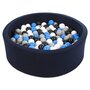  Piscine à balles Aire de jeu + 300 balles bleu marine noir,blanc,bleu,gris