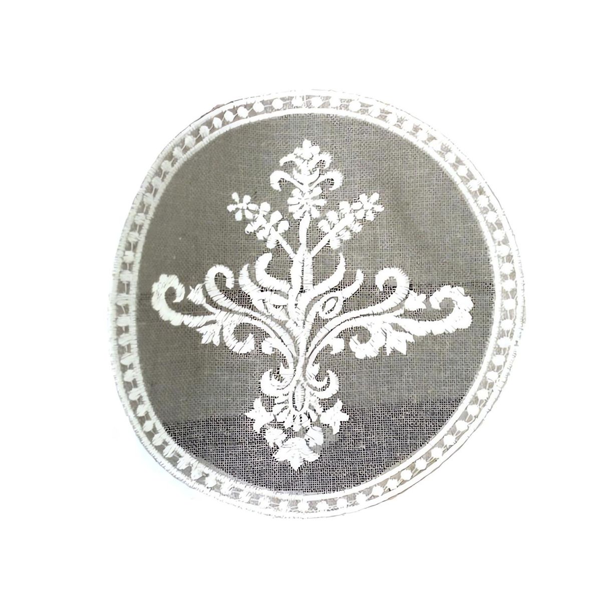 Anthony Rideau brodé lin à oeillets 'ANT ROND'