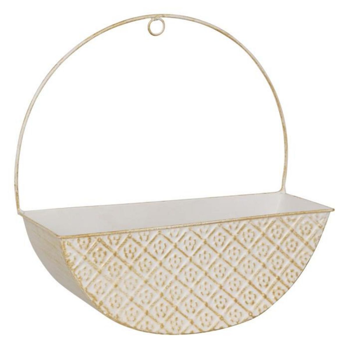 ATMOSPHERA Lot de 2 Jardinières Murales en Métal  Tino  35cm Blanc