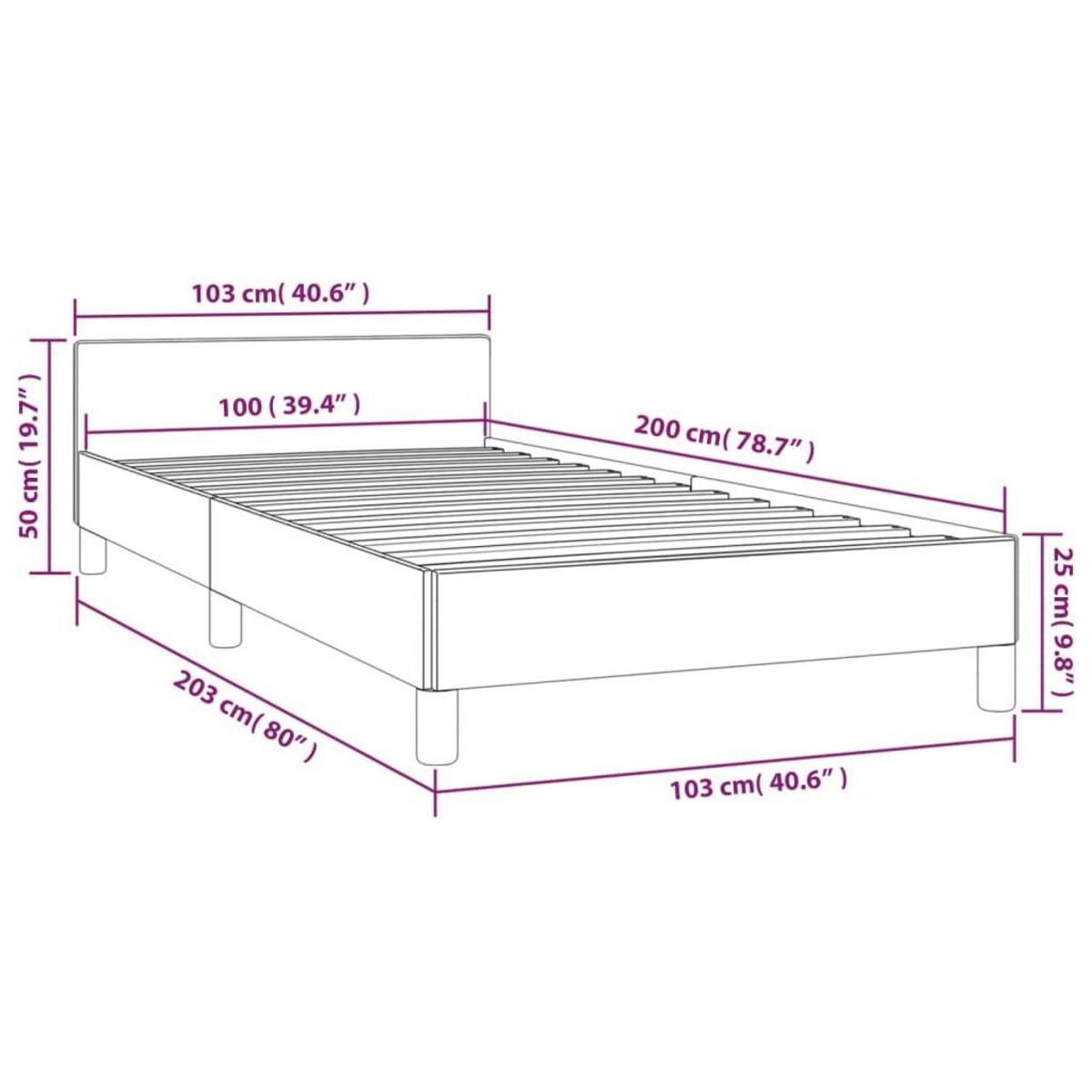VIDAXL Cadre de lit sans matelas vert fonce 100x200 cm velours