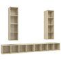 Voir la diapositive 2 : VIDAXL Meubles TV muraux 4 pcs Chene sonoma Bois d'ingenierie
