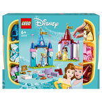 LEGO Disney Princess 43219 - Châteaux créatifs Disney Princess, Jouet Château avec Mini-Poupées Belle et Cendrillon et Boîte de Rangement en Briques