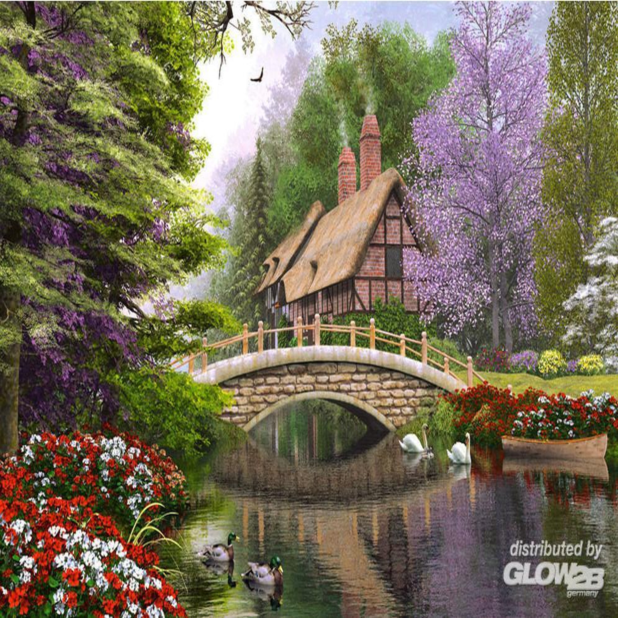 Voir la diapositive 3 : Castorland Puzzle 1000 pièces : Le cottage de la rivière