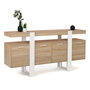 Voir la diapositive 1 : ID MARKET Buffet 160 cm PHOENIX XXL 4 portes bois et blanc