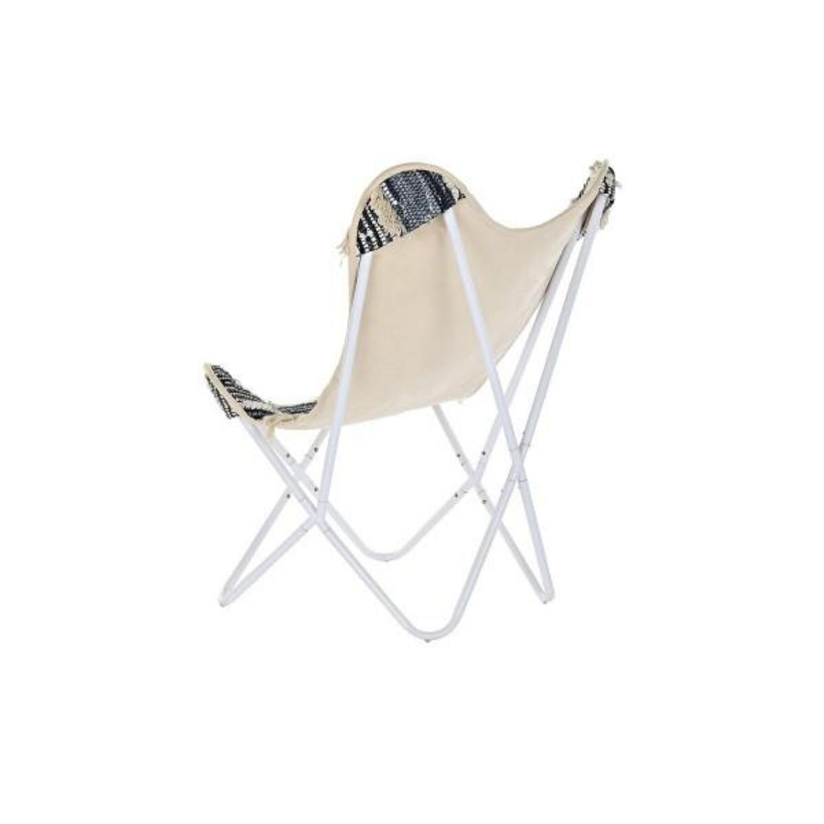 MARKET24 Chaise de jardin DKD Home Decor Blanc Noir Fer 74 x 65 x 90 cm