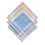 VANDERSICKEL Lot de 12 mouchoirs dame carreaux 29x29 cm 100% coton