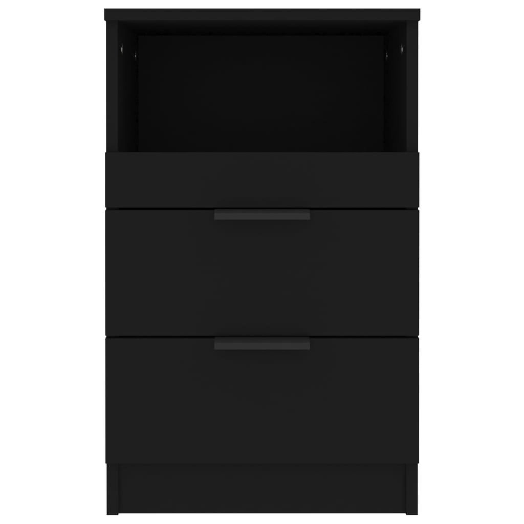 Voir la diapositive 3 : VIDAXL Table de chevet Noir Bois d'ingenierie