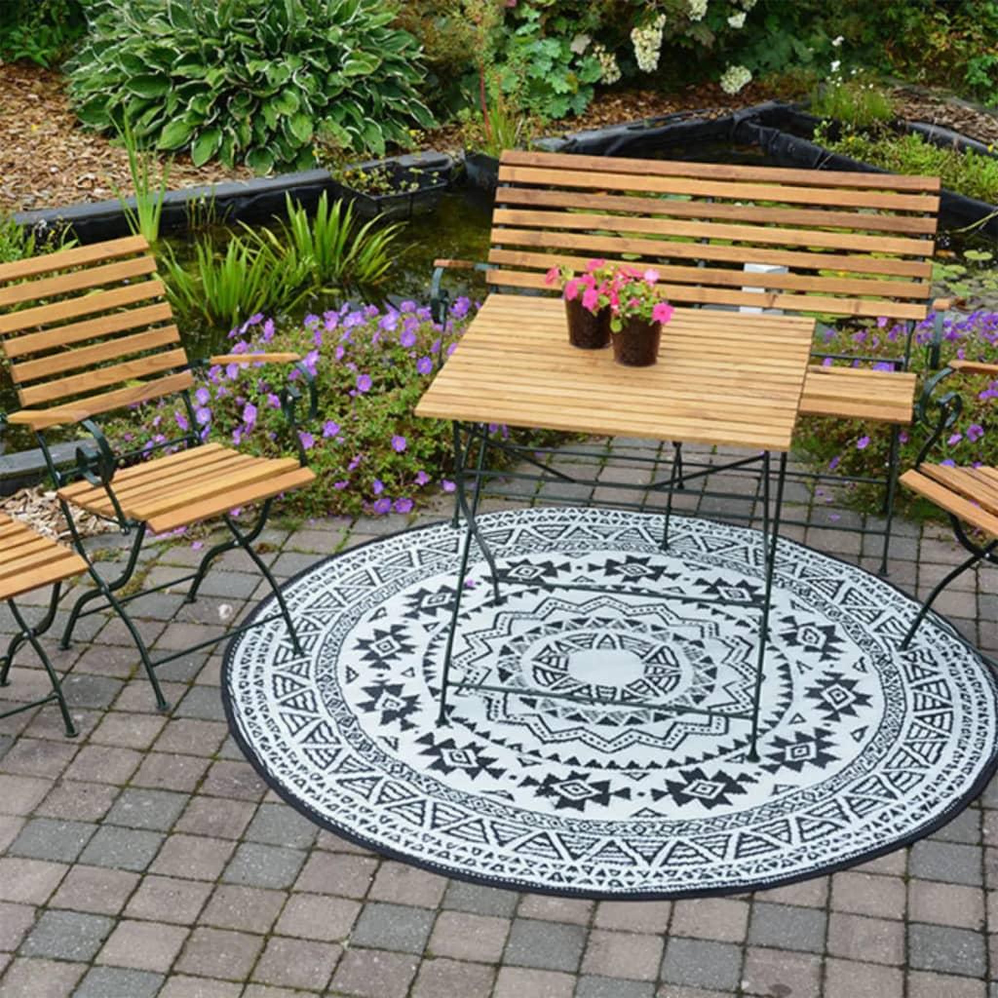 Voir la diapositive 1 : ESSCHERT DESIGN Esschert Design Tapis d'exterieur 180 cm Noir et blanc OC18