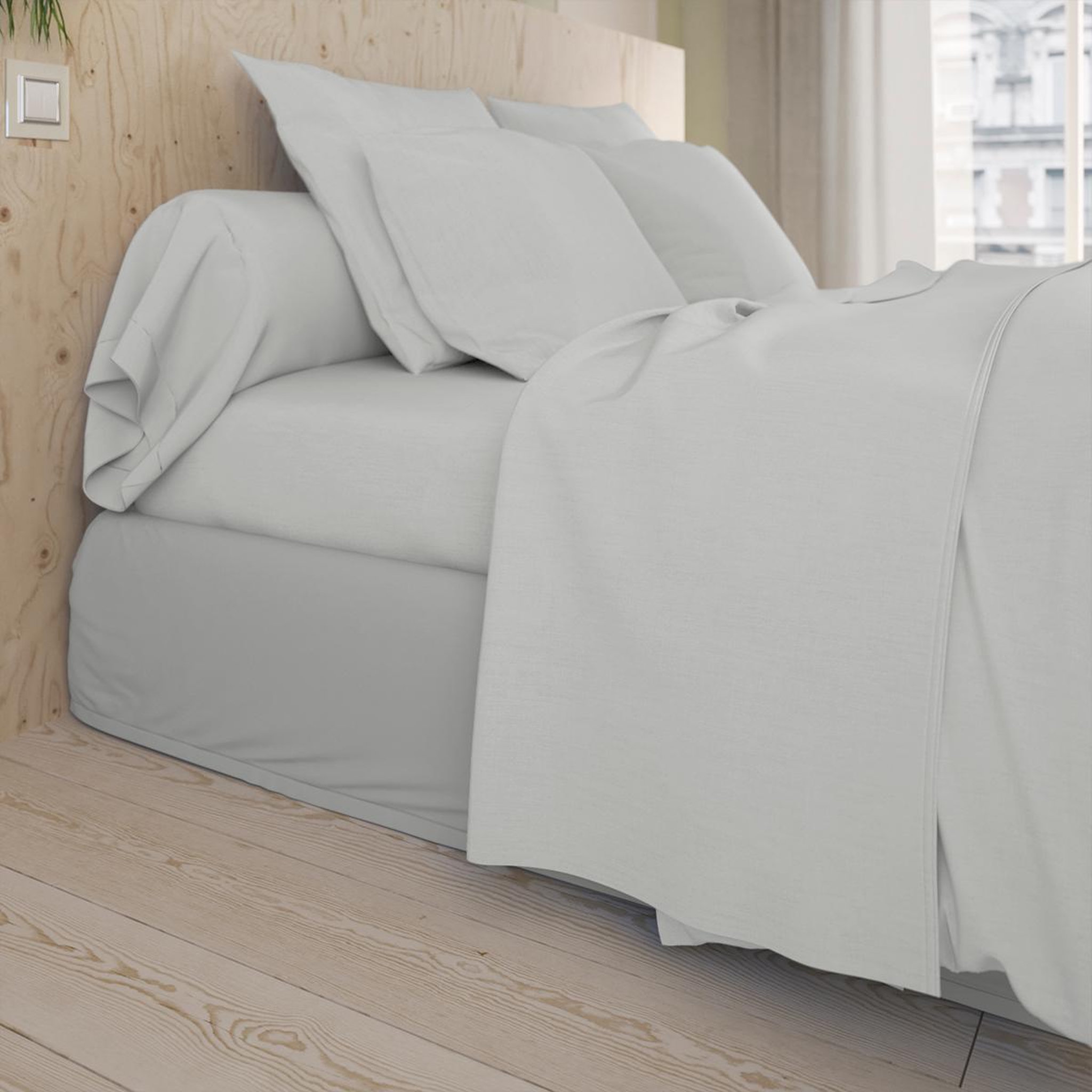 Voir la diapositive 2 : DODO Taie de traversin studio coton gris perle