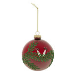 ATMOSPHERA Boule de Noël en Verre  Branches  9cm Rouge
