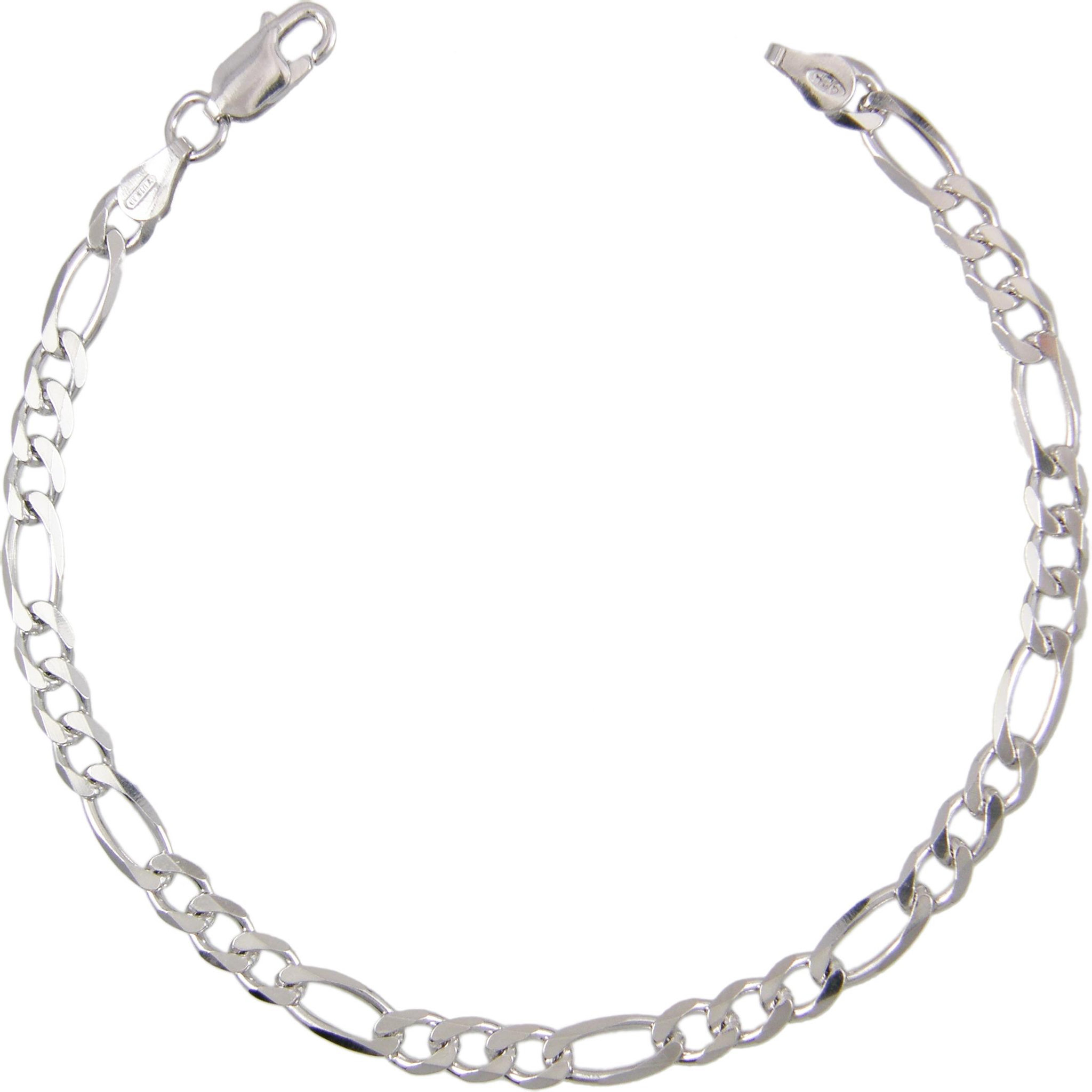 L'ATELIER D'AZUR Bracelet Argent 925/000 Maille Figaro Alternée 1+3 - Homme