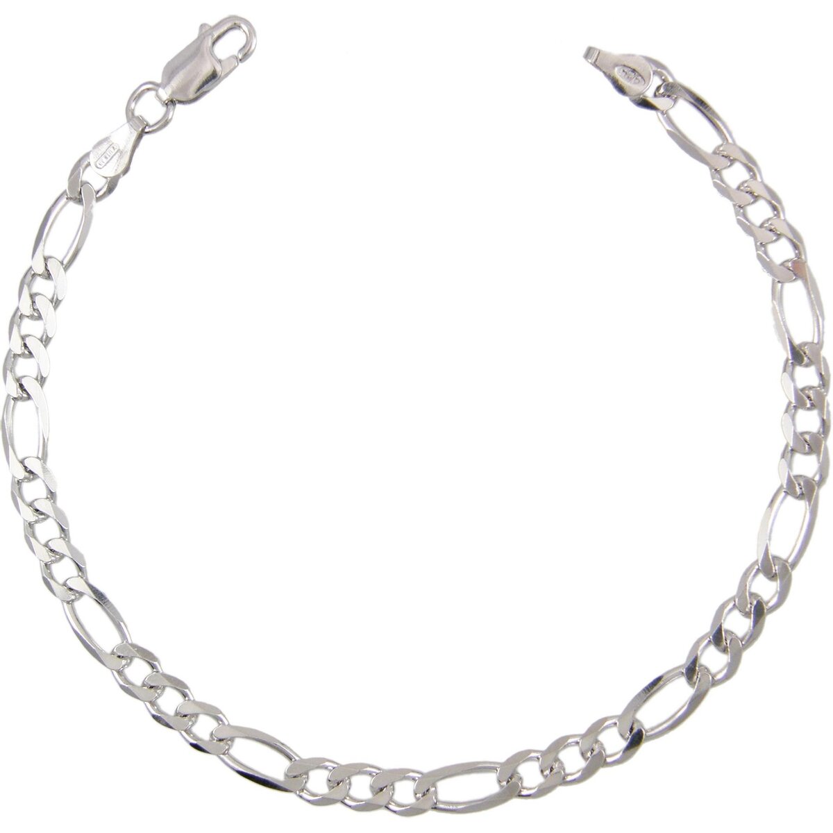 L'ATELIER D'AZUR Bracelet Argent 925/000 Maille Figaro Alternée 1+3 - Homme