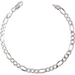 L'ATELIER D'AZUR Bracelet Argent 925/000 Maille Figaro Alternée 1+3 - Homme