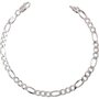 Voir la diapositive 1 : L'ATELIER D'AZUR Bracelet Argent 925/000 Maille Figaro Alternée 1+3 - Homme