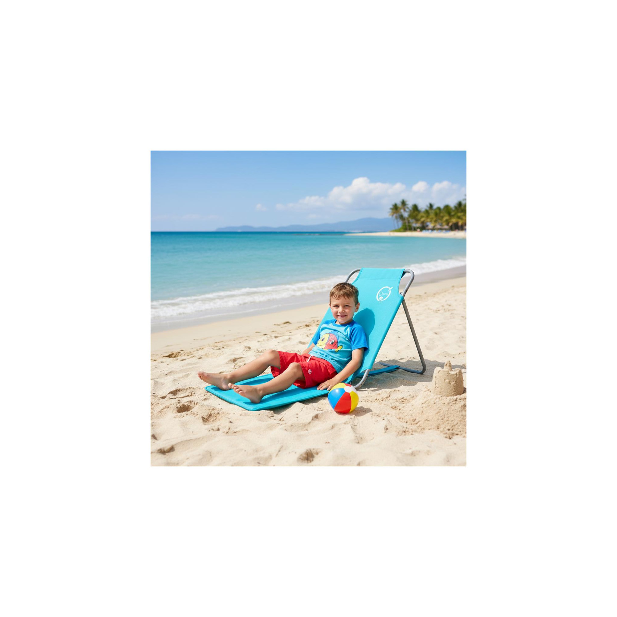 Voir la diapositive 5 : O'Beach Chaise dossier de plage pliable - O'Beach - Dimensions : 163 x 45 x 44 cm