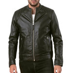 Schott Blouson cuir Noir Homme Schott Biker Leather. Coloris disponibles : Noir