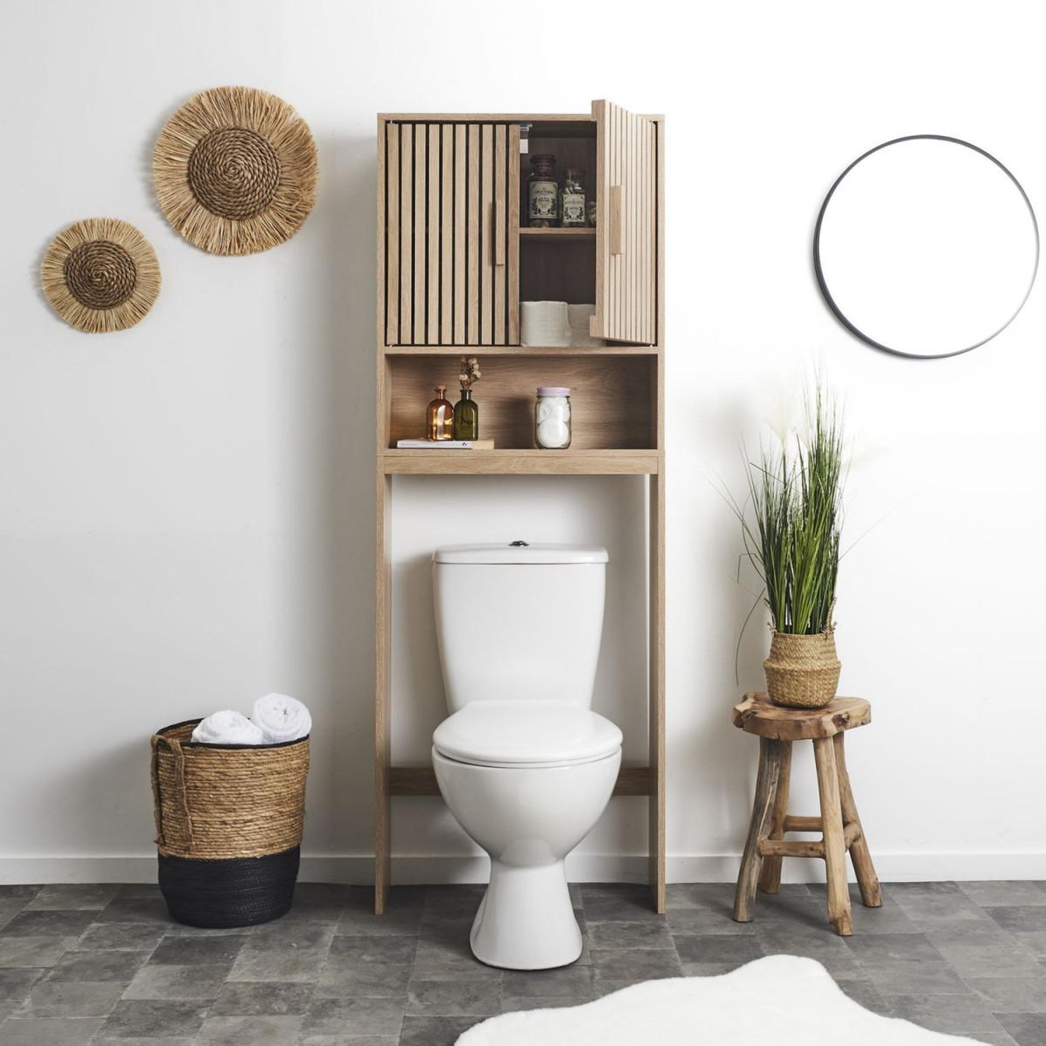 Voir la diapositive 6 : The Home Deco Factory Meuble wc design  klaus  166cm marron