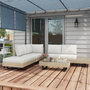 Voir la diapositive 4 : OUTSUNNY Ensemble salon de jardin d'angle 5 places design contemporain coussins déhoussables table basse acier époxy résine tressée beige