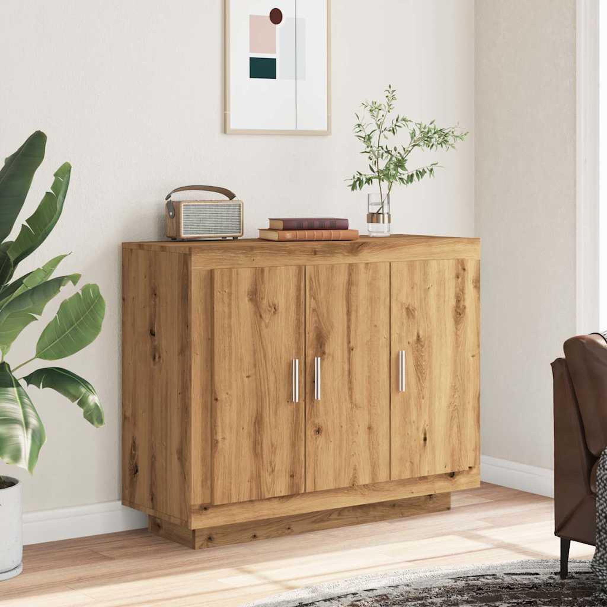 Voir la diapositive 3 : VIDAXL Buffet chene artisanal 92x35x75 cm bois d'ingenierie
