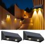 Voir la diapositive 6 : Lumisky Lot de 4 lampes murales solaires KYLA Noir Plastique H6cm