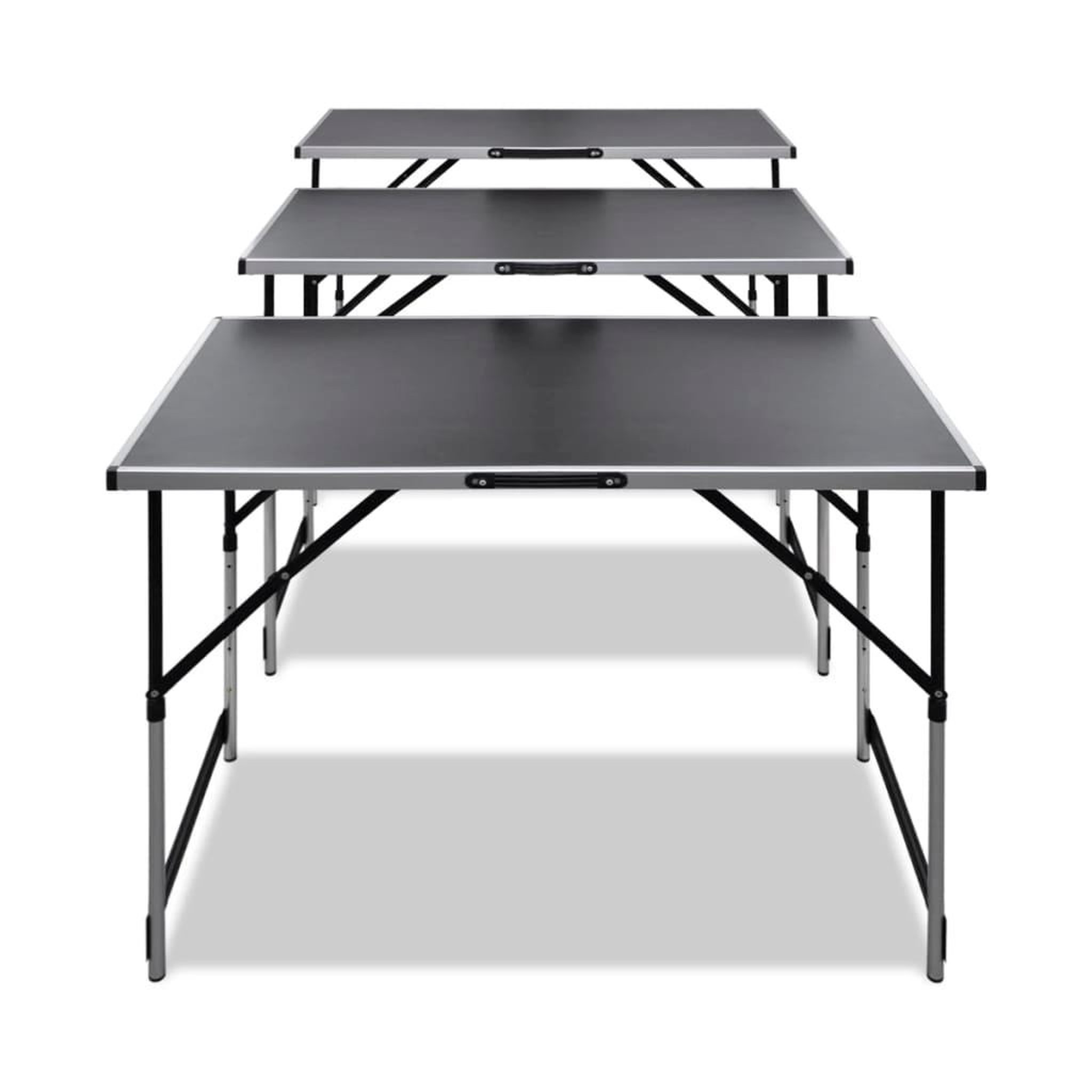 Voir la diapositive 2 : VIDAXL Table a coller 3 pcs pliable hauteur reglable