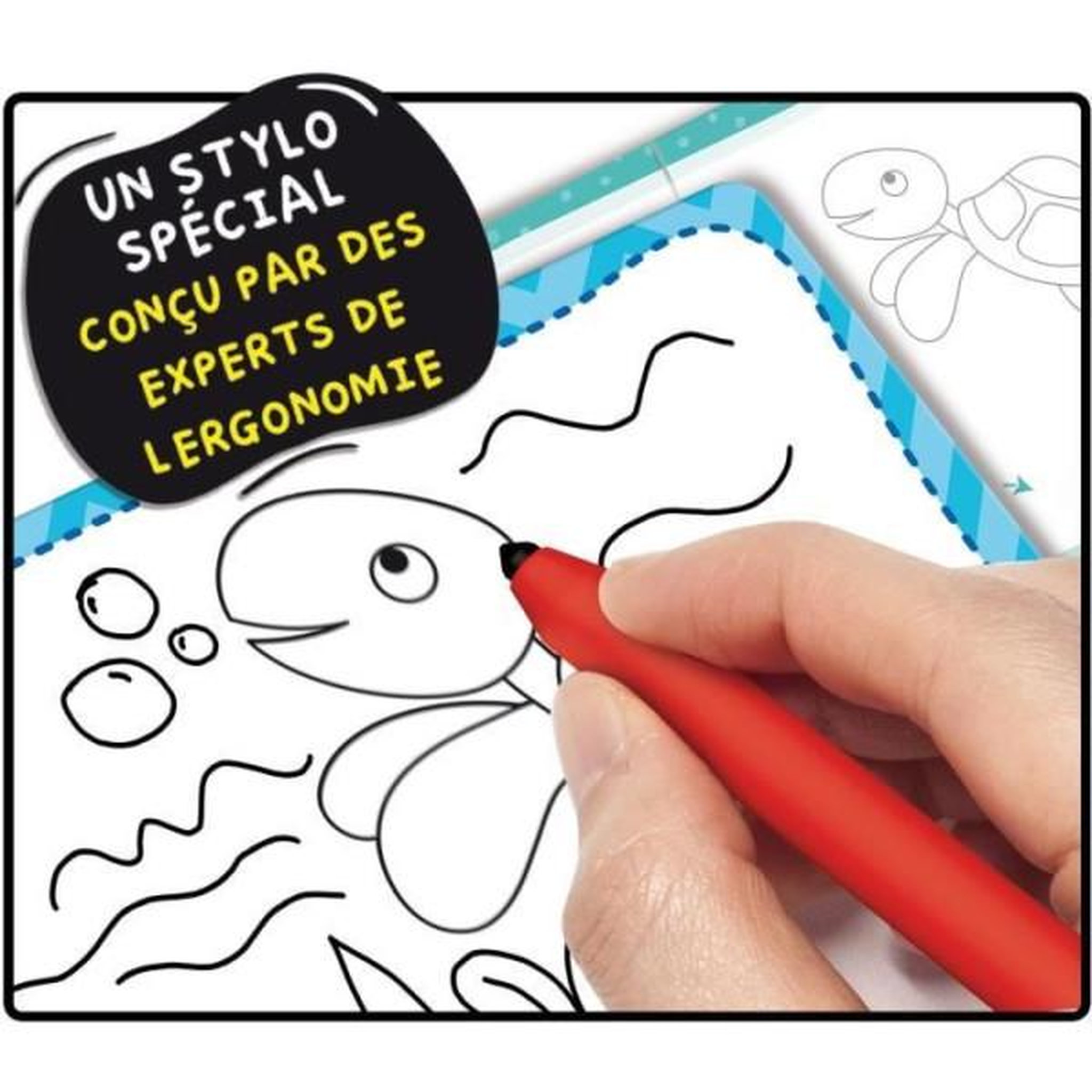 Voir la diapositive 4 : LISCIANI GIOCHI Kit de dessin - LISCIANI - Montessori Pen - École de dessin - Stylo ergonomique - Tableaux effaçables - Activités créatives