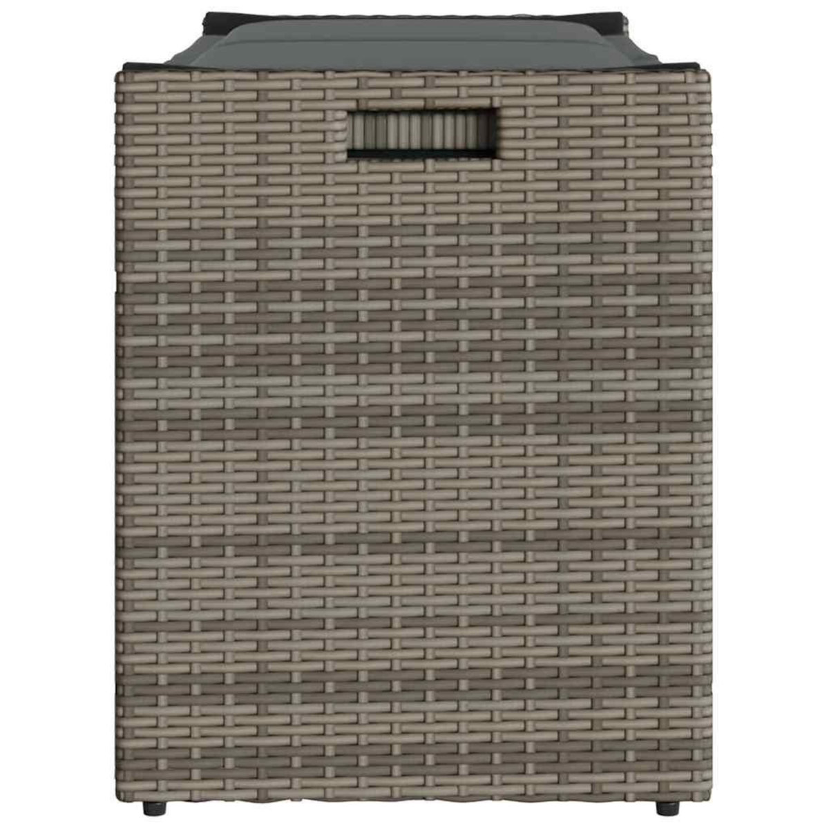 VIDAXL Banc de rangement exterieur coussin gris 100 cm resine tressee