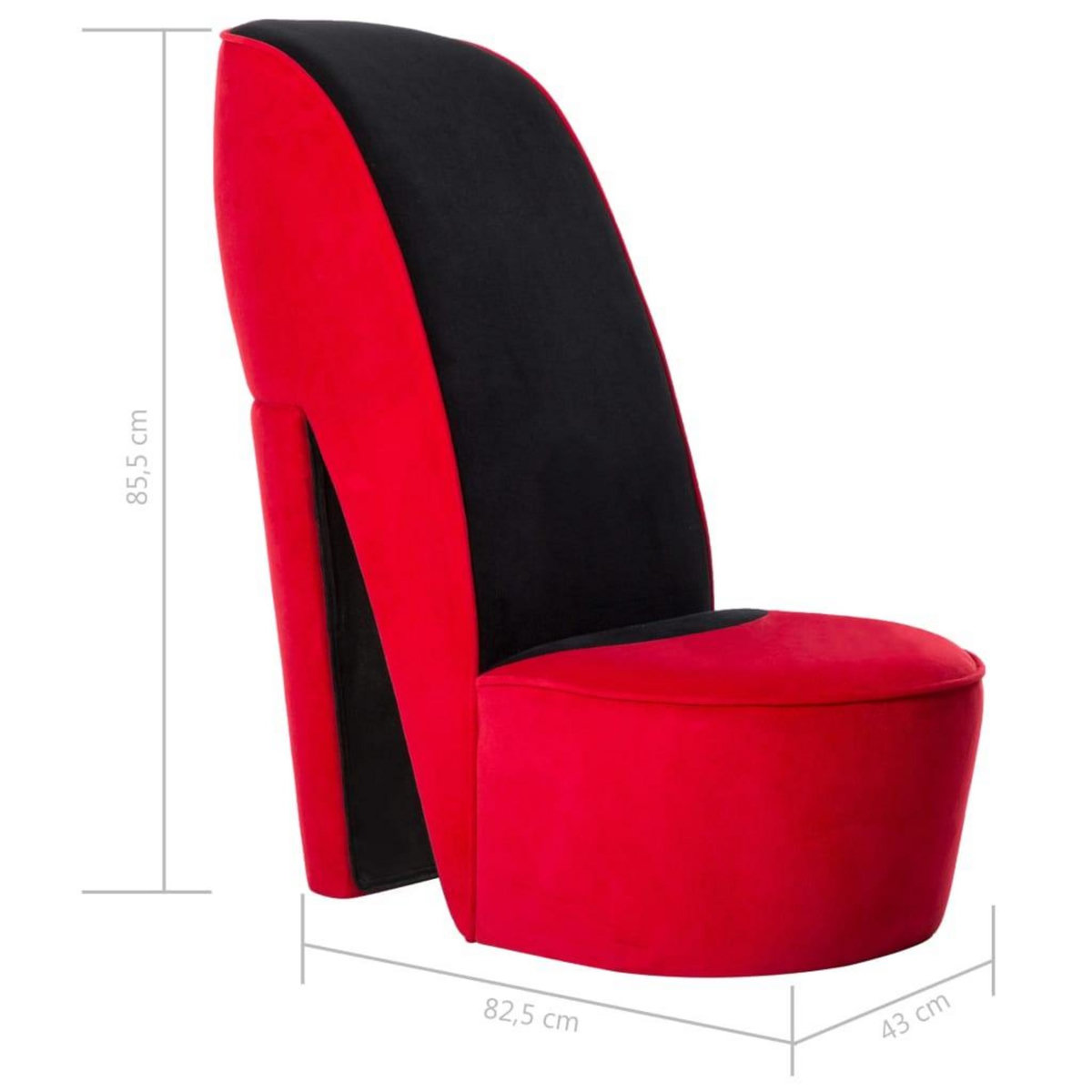 VIDAXL Chaise en forme de talon haut rouge velours