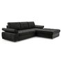 Voir la diapositive 2 : BEST MOBILIER Bianca - canapé d'angle droit 4 places convertible avec coffre en tissu texturé