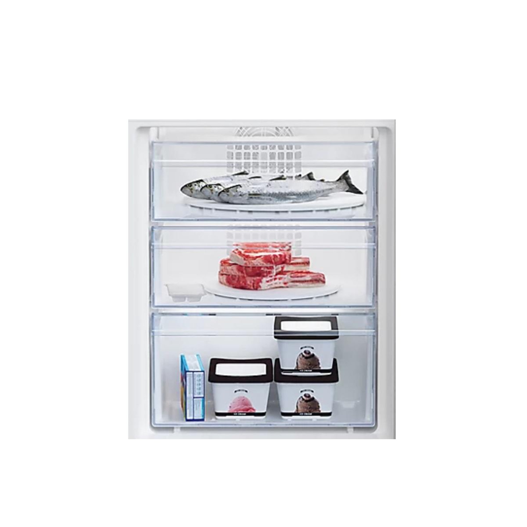 Voir la diapositive 3 : Beko Réfigérateur combiné intégrable à glissières 262l no frost blanc - bcha275k41sn