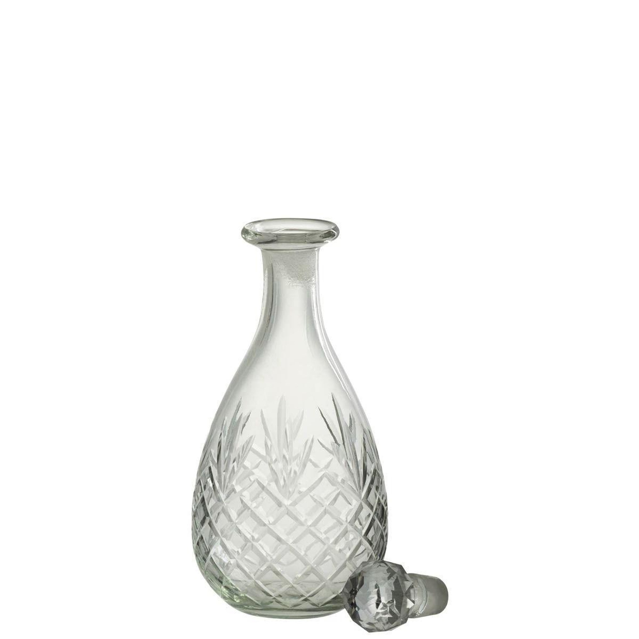 Voir la diapositive 2 : J-LINE Carafe design en verre  faune  26cm transparent