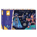 Juratoys-Janod Coffret Créatif Paillettes Héros pour Enfants - Décorez Vos Tableaux Autocollants