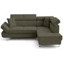 Voir la diapositive 1 : BEST MOBILIER Lisbona - canapé d'angle droit 5 places convertible avec têtières en velours côtelé