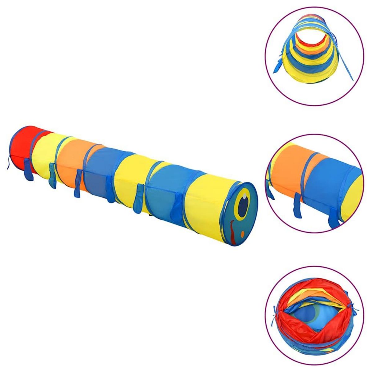 VIDAXL Tunnel de jeu pour enfants Multicolore 245 cm Polyester