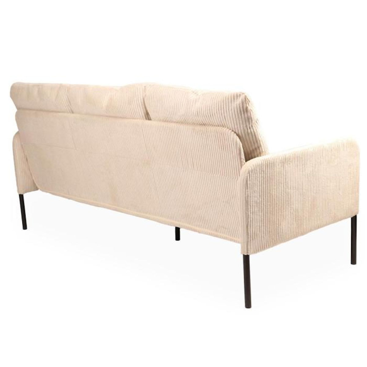 Paris Prix Canapé 3 Places en Velours Côtelé  Safia  171cm Beige