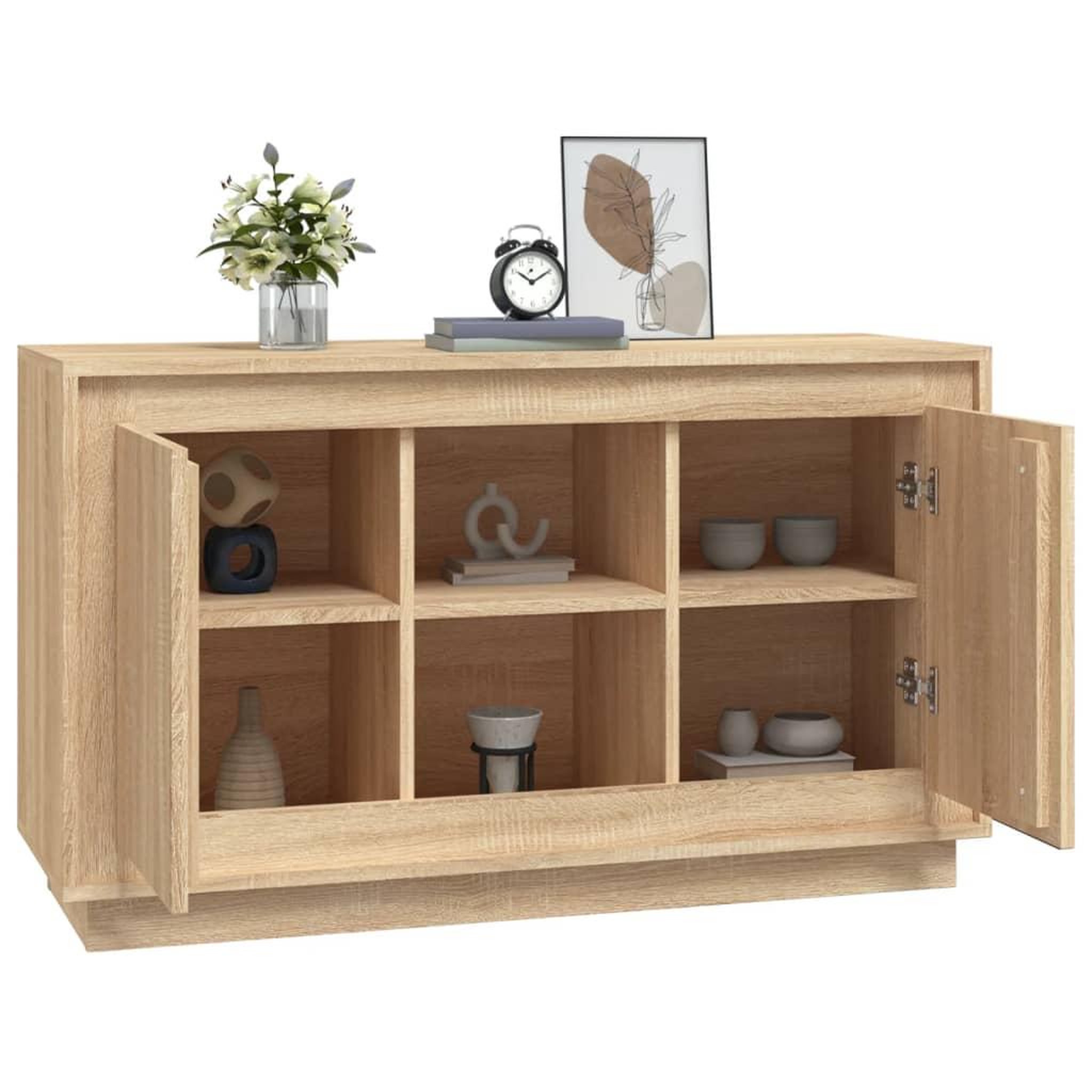 Voir la diapositive 4 : VIDAXL Buffet chene sonoma 102x35x60 cm bois d'ingenierie