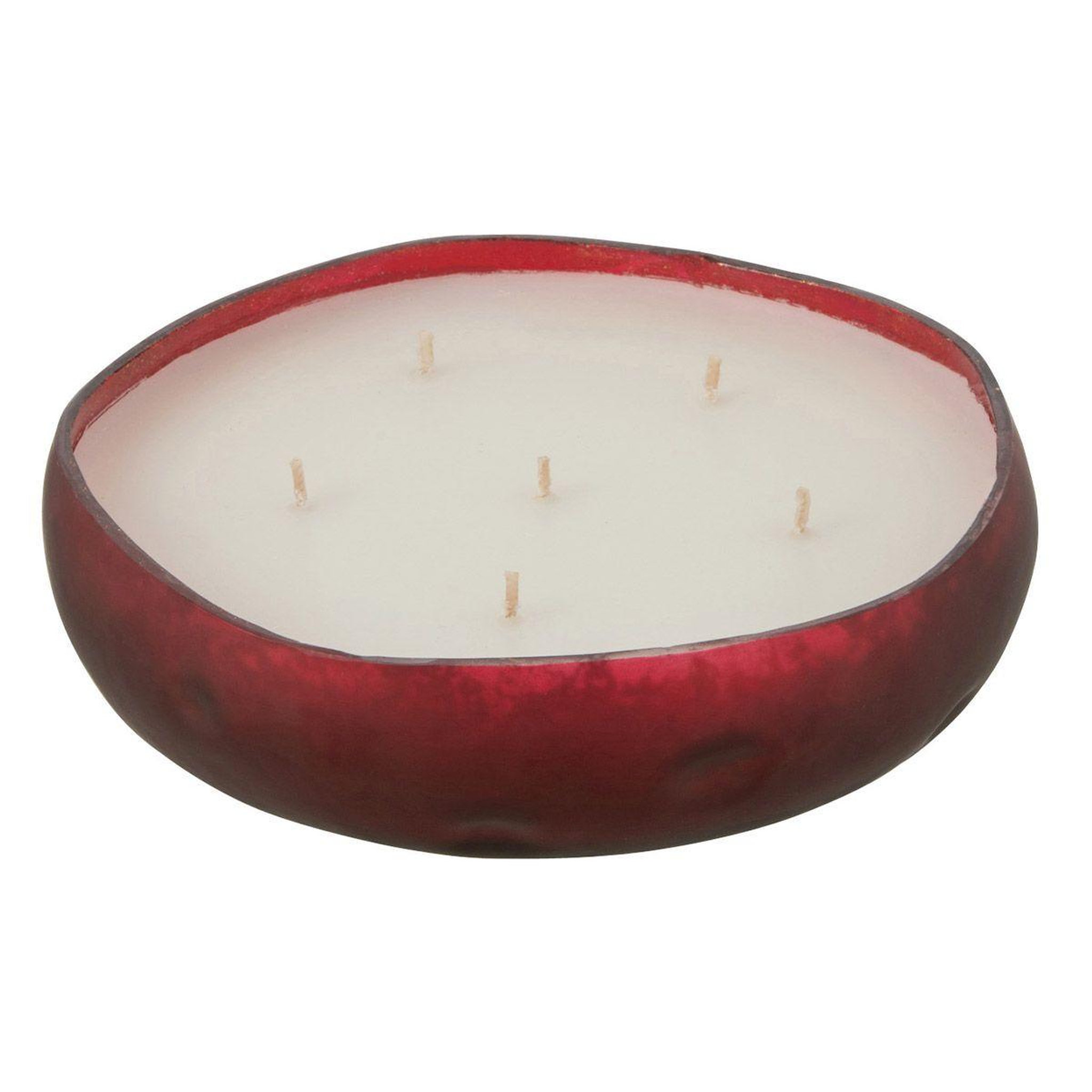 J-LINE Bougie parfumée déco  livia  19cm oud amber rouge
