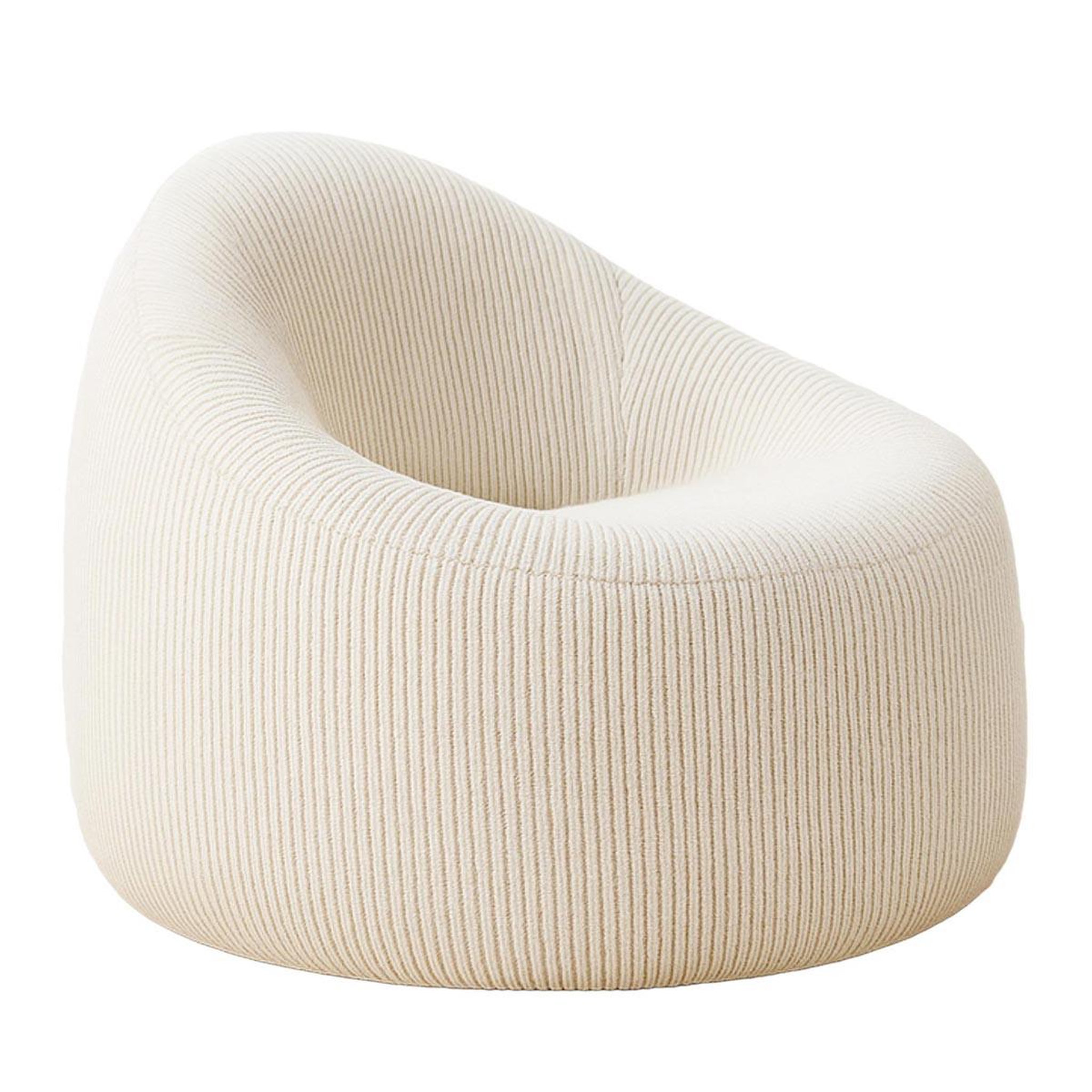 The Home Deco Factory Fauteuil Poire Compressé Côtelé  Scott  90cm Beige