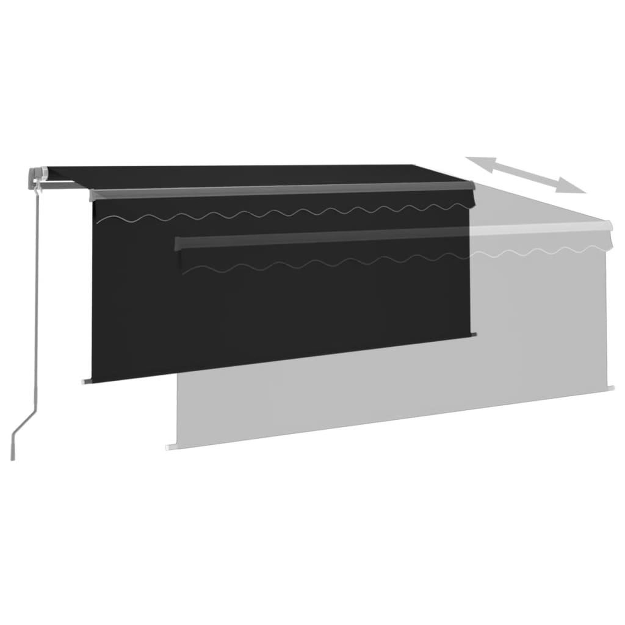 Voir la diapositive 4 : VIDAXL Auvent manuel retractable avec store 3x2,5 m Anthracite