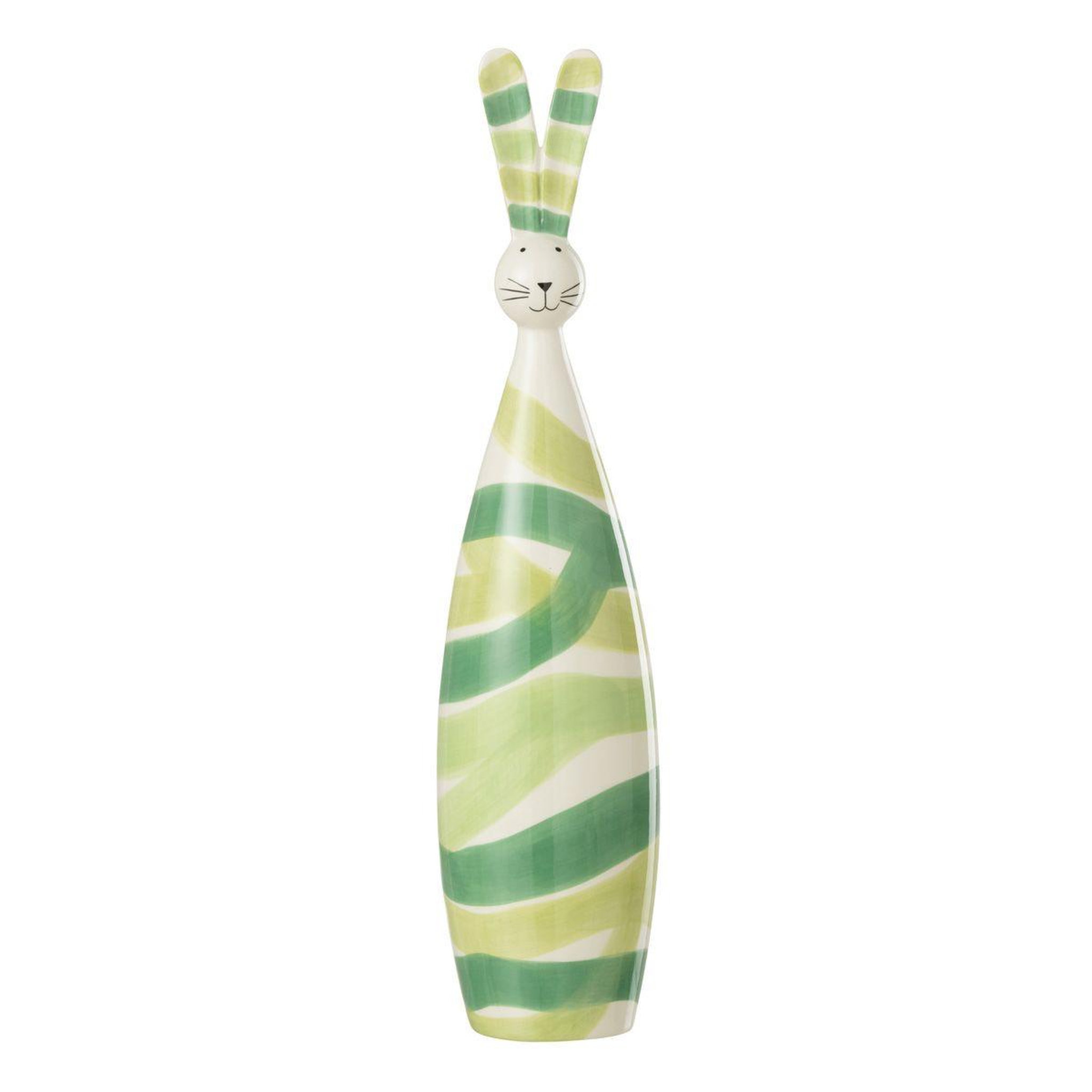 J-LINE Statuette déco lapin en dolomite  lignes  44cm vert