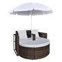 Voir la diapositive 4 : VIDAXL Lit de jardin avec parasol Marron Resine tressee