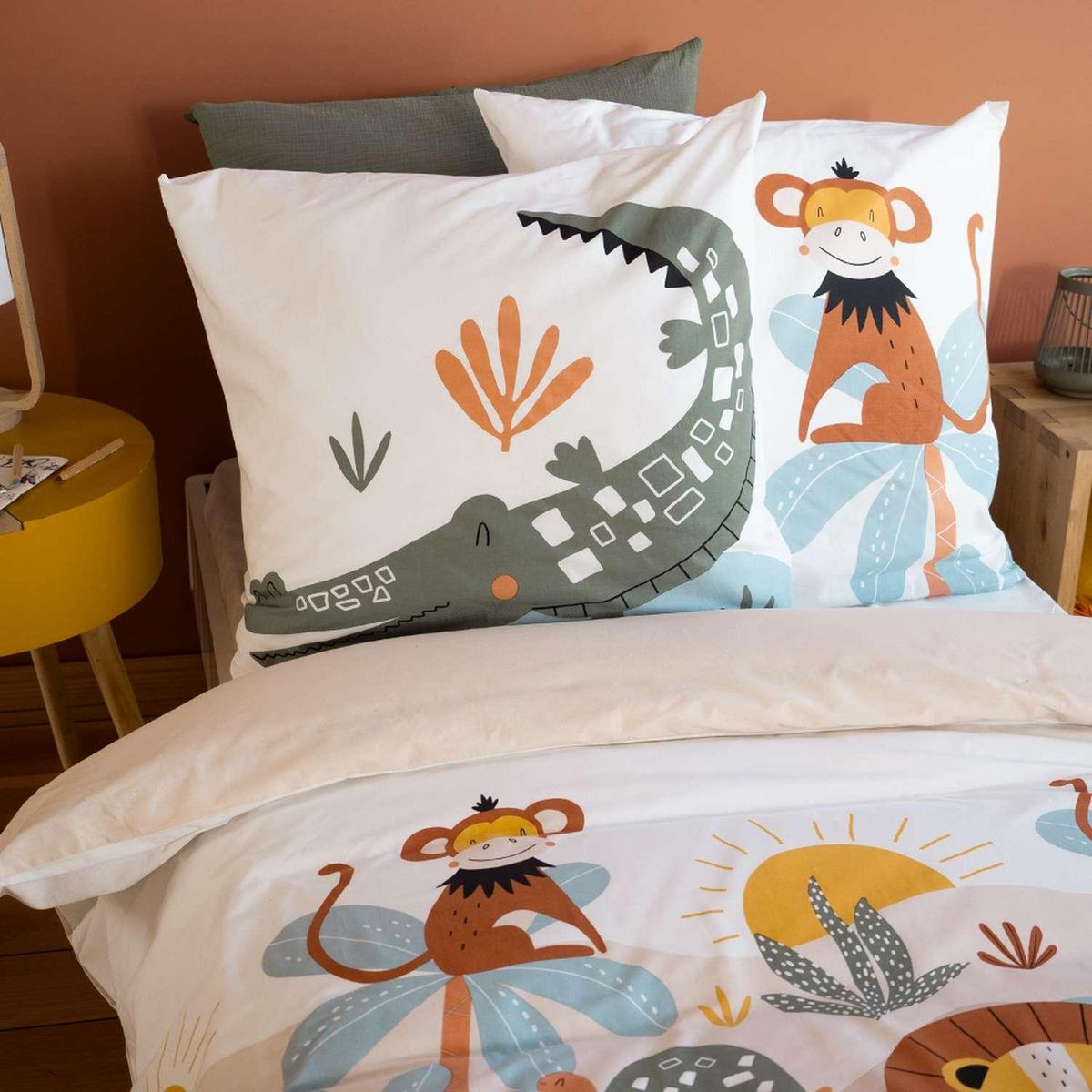 COTE DECO Parure de lit enfant Savane - 100% coton 57 fils/cm² - 140 x 200 cm