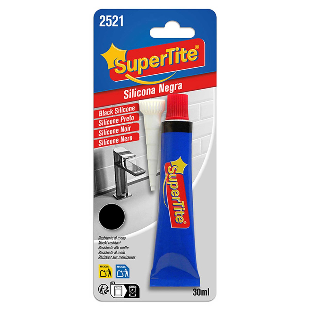 SUPERTITE Mastic Silicone Multi-Usage Noir 30 ml SuperTite