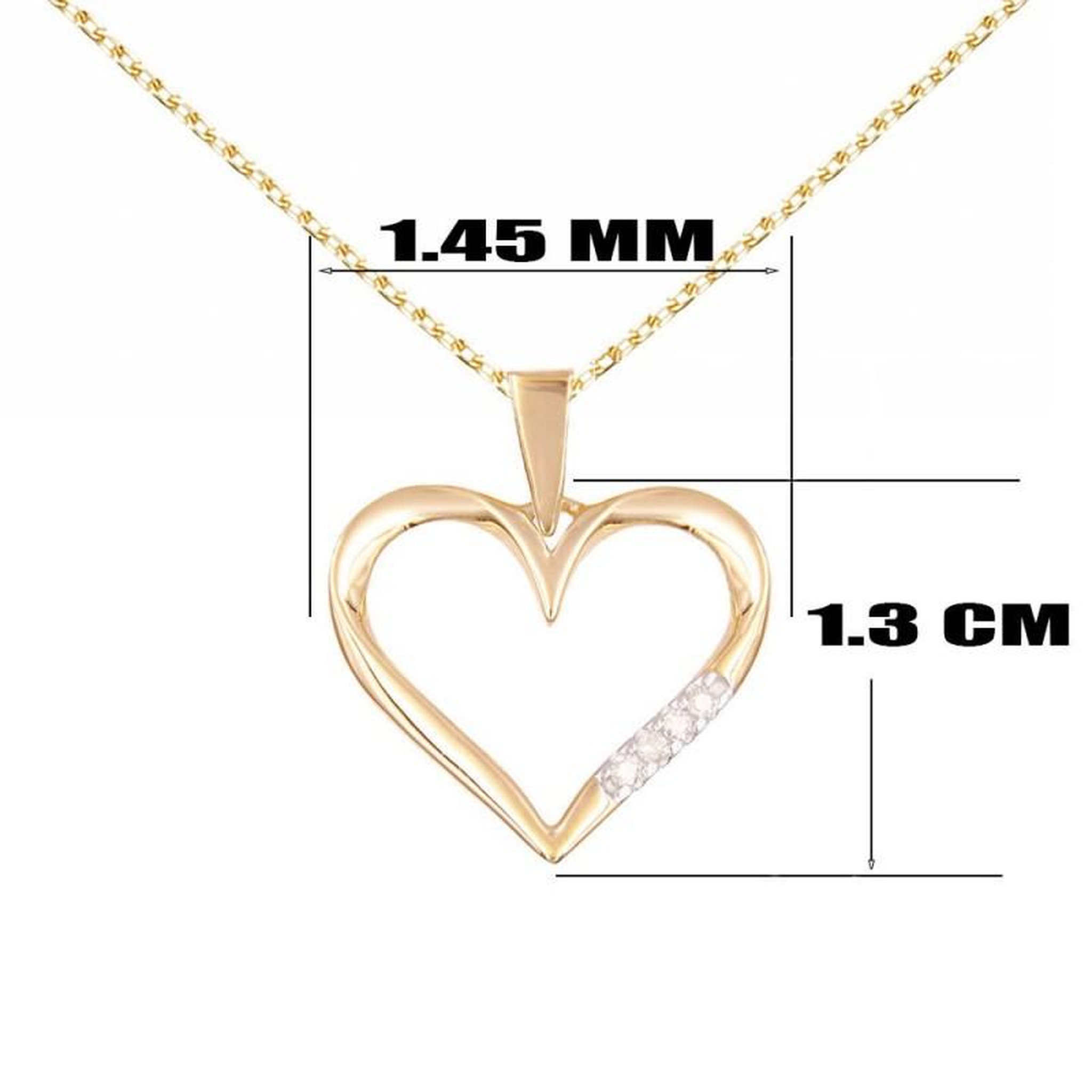Voir la diapositive 4 : L'ATELIER D'AZUR Collier - Pendentif Or Jaune et Diamants - Motif Coeur - Chaine Dorée
